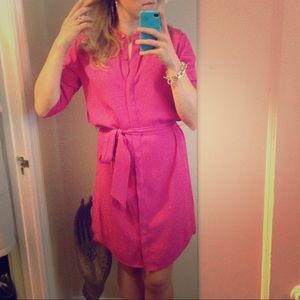 Banana Republic Long Sleeve Pink Shirt Dress